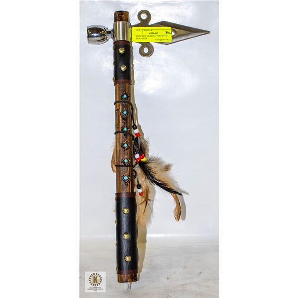HATCHET SMOKING PIPE WITH FEATHERS