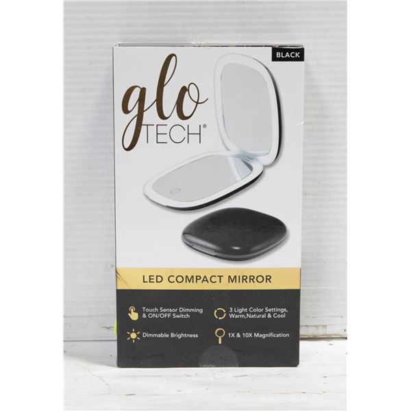NEW GLOWTECH RECHARGEABLE LED COMPACT MIRROR