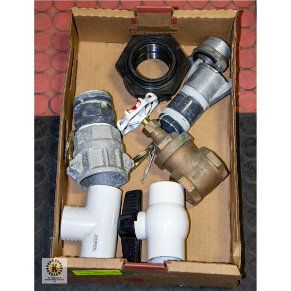 NEW BRASS GATE VALVE 1.5" + 1.25" PVC & FITTINGS