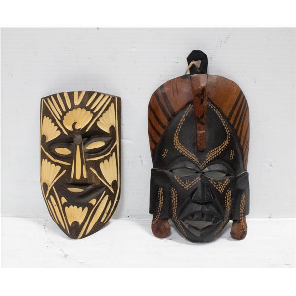 2 KENYA AFRICAN WALL MASKS