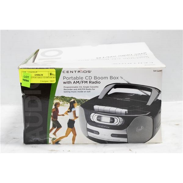 CENTRIOS PORTABLE CD BOOM BOX