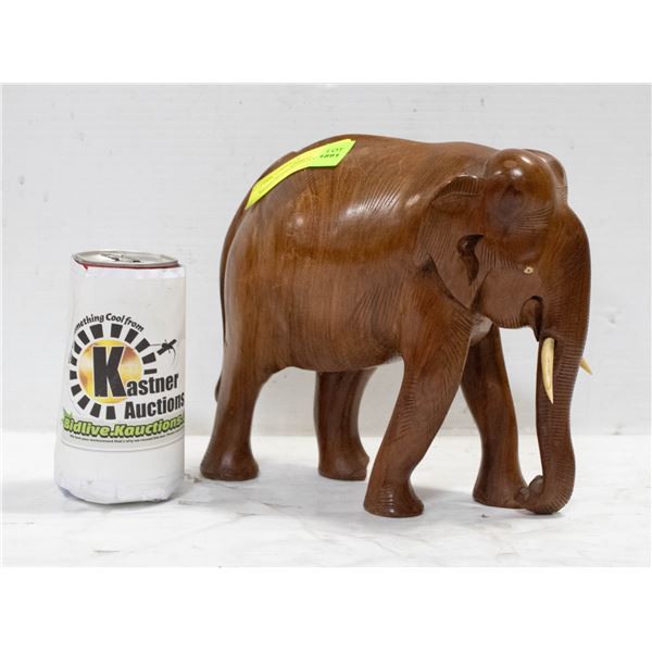 HEAVY WOOD ELEPHANT FIGURE