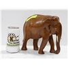 Image 1 : HEAVY WOOD ELEPHANT FIGURE