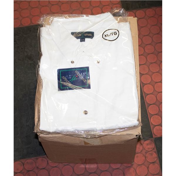 NEW MEN'S SHIRTS CASE OF 9 WHITE SIZE XL