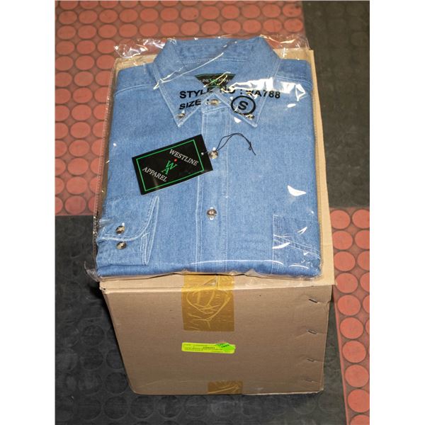 NEW MEN'S SHIRTS CASE OF 9 DENIM SIZE S