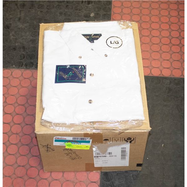 NEW MEN'S SHIRTS CASE OF 9 WHITE SIZE L