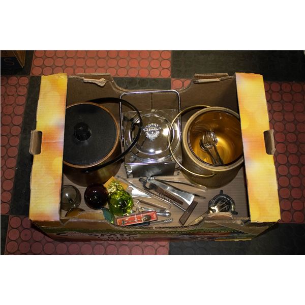 ESTATE BARWARE 3 ICE BUCKETS UTENSILS 5