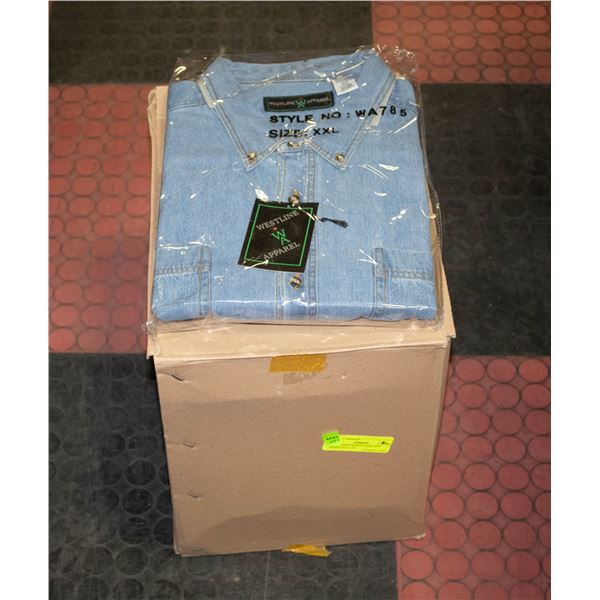 NEW MEN'S SHIRTS CASE OF 9 DENIM SIZE 2XL