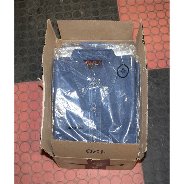 NEW MEN'S SHIRTS CASE OF 9 DENIM SIZE XS