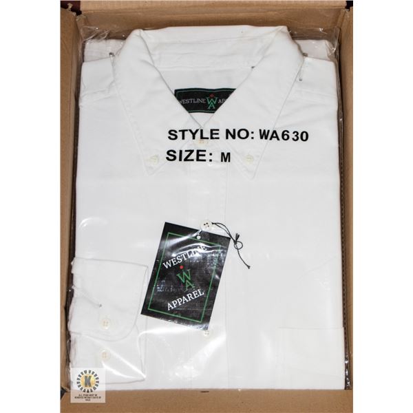 NEW MEN'S SHIRTS CASE OF 9 WHITE SIZE M
