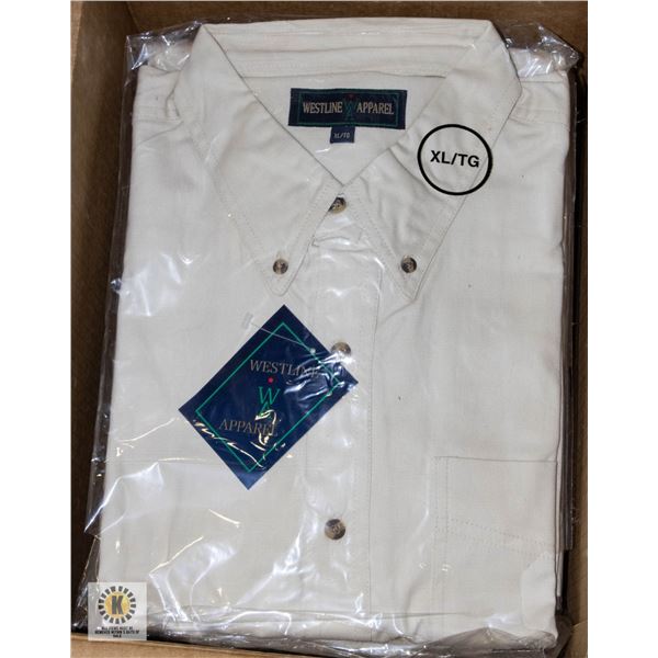 NEW MEN'S SHIRTS CASE OF 9 NATURAL SIZE XL