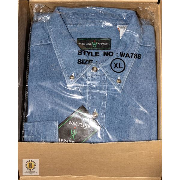 NEW MEN'S SHIRTS CASE OF 9 DENIM SIZE XL