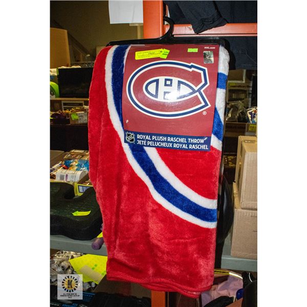 BLANKET CANADIENS/ROYAL PLUSH RASCHEL