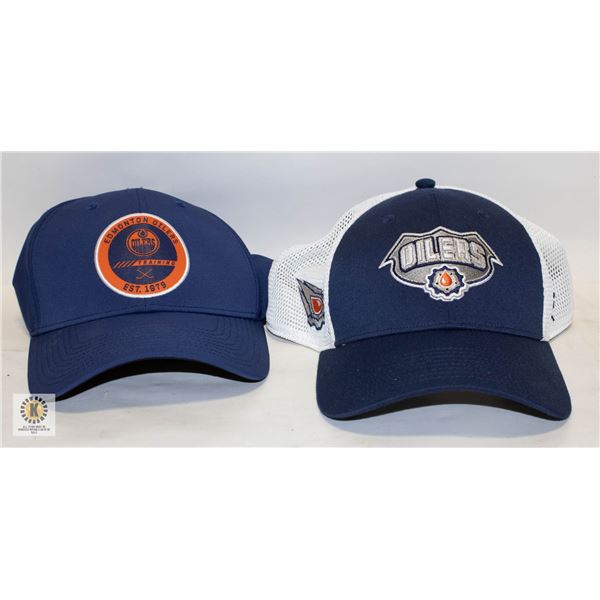 2 MENS OILERS HATS