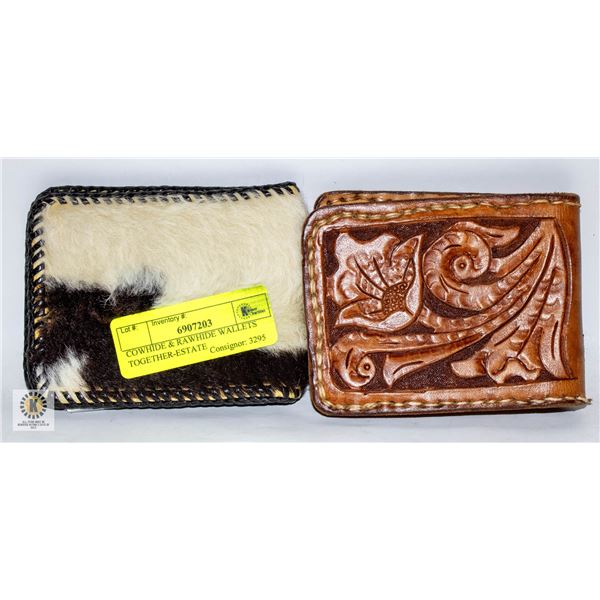 COWHIDE & RAWHIDE WALLETS TOGETHER-ESTATE