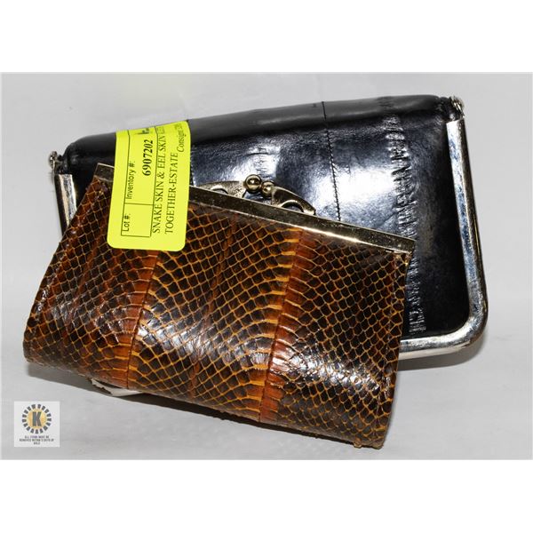 SNAKE SKIN & EEL SKIN WALLETS TOGETHER-ESTATE