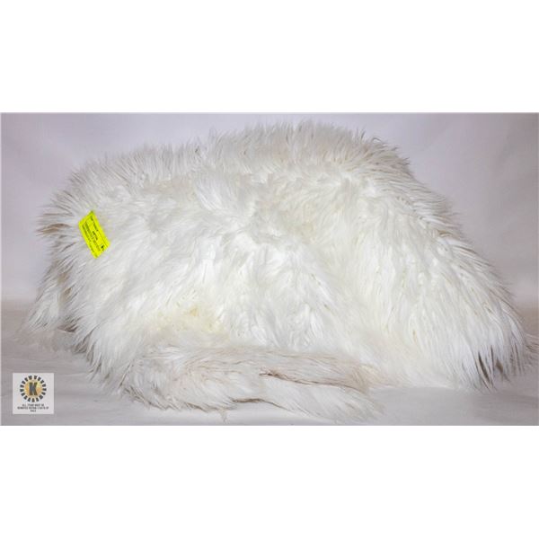 2 SHEEPSKIN FAUX AREA RUGS TOGETHER-ESTATE