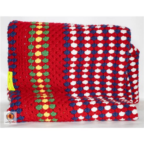 KNIT AFGHAN LAP BLANKET-ESTATE