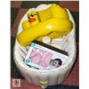 Image 1 : INFLATABLE BABY BATHTUB, BABY SEAT, BABY DISH SET