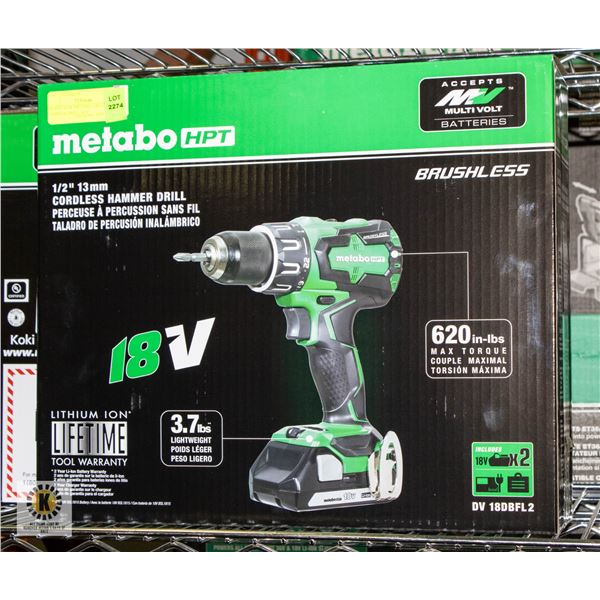 BRAND NEW METABO 18V HPT HAMMER DRILL KIT
