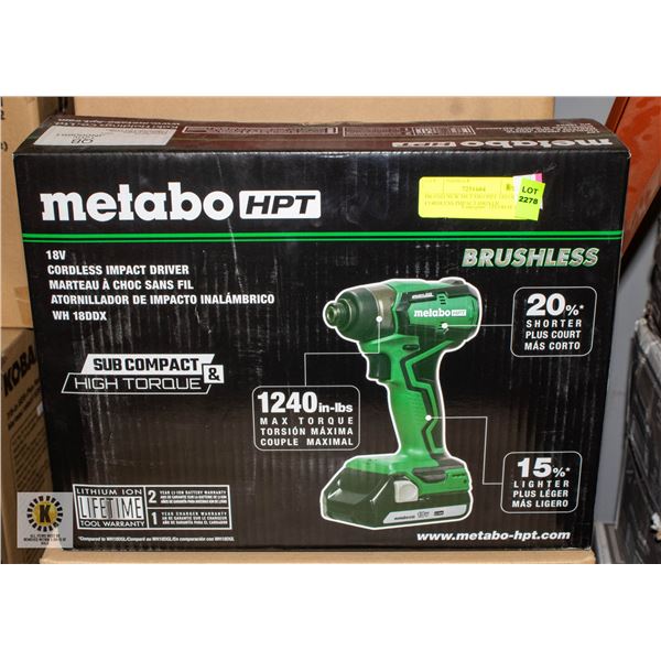 BRAND NEW METABO HPT 18VOLT CORDLESS IMPACT DRIVER