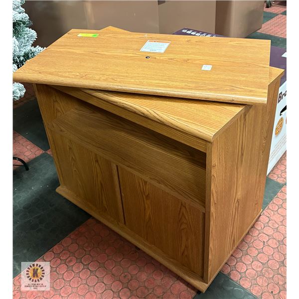 TV STAND WITH ROTATING TOP 24 IN H 15 IN D, 28 IN