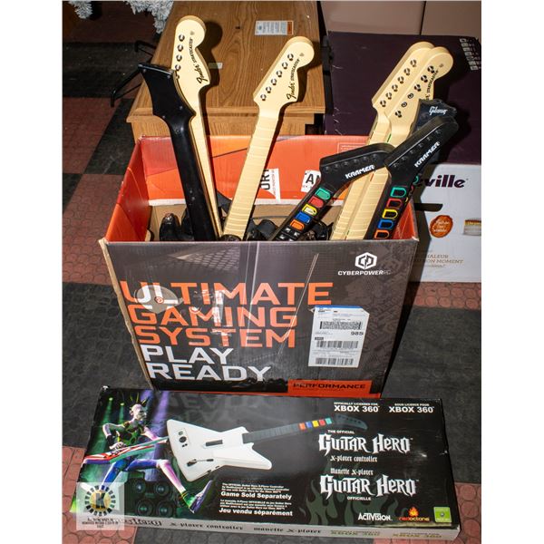 LARGE LOT OF GUITARS FOR PLAYSTATION/XBOX
