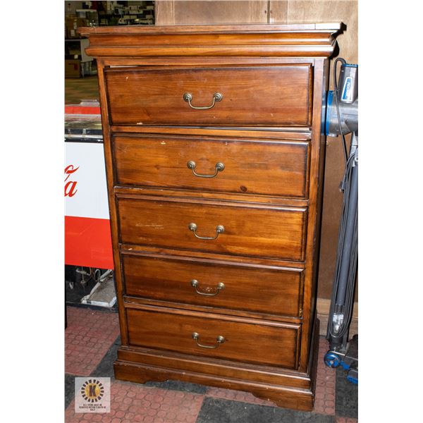5 DRAWER HIGH BOY 20" X 32" X 53.5