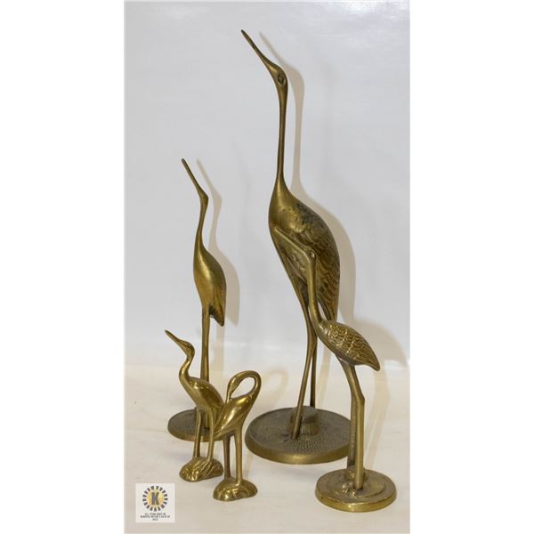 5 BRASS CRANES
