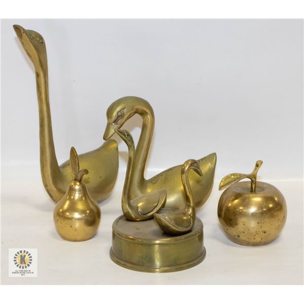 BRASS SWANS AND BELLS