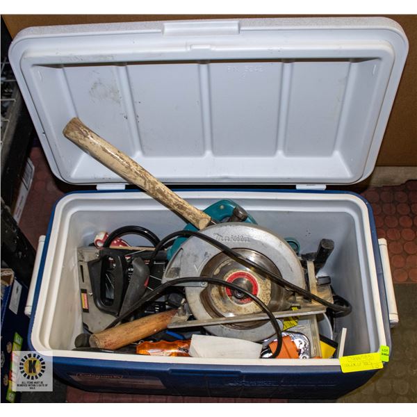 COOLER FULL OF TOOLS