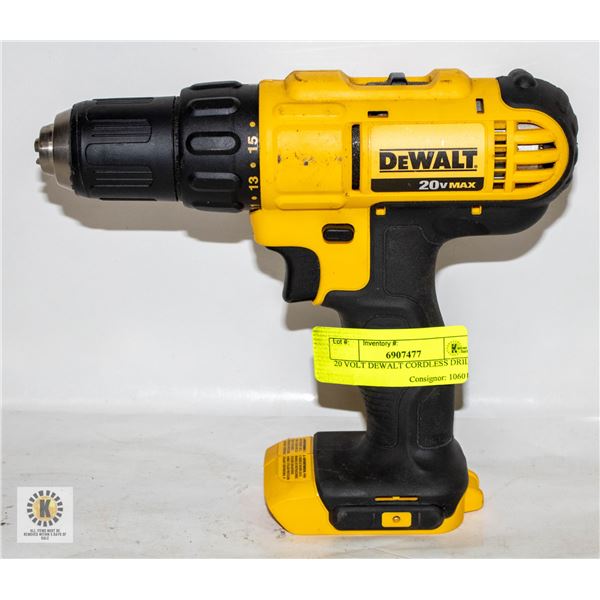 20 VOLT DEWALT CORDLESS DRILL