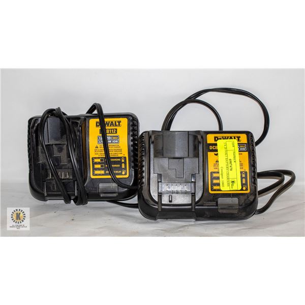 2 X 20 VOLT BATTERY CHARGERS