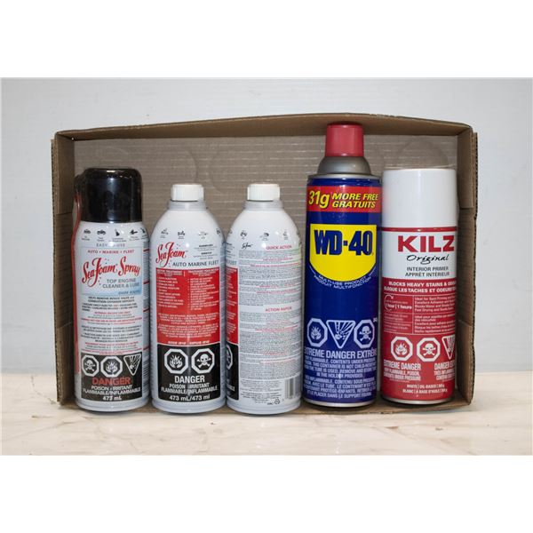 3 NEW CANS OF SEAFOAM PLUS WD40 AND KILZ