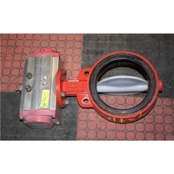 LARGE BUTTER VALVE WITH PNEUMATIC ACUATOR