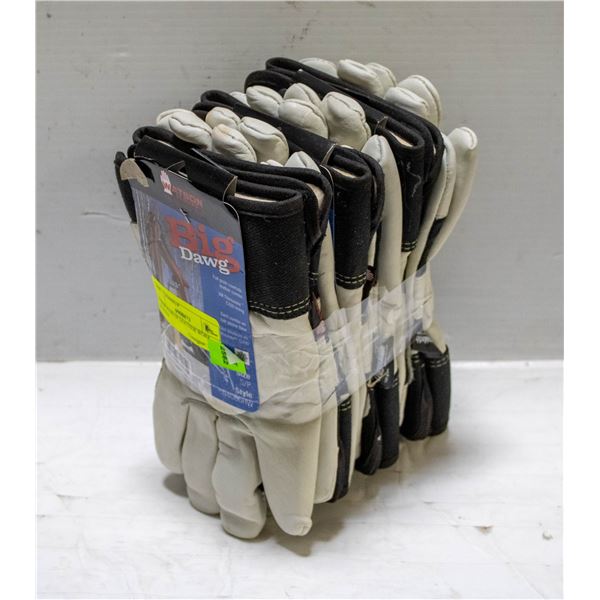 6 NEW PAIR OF LEATHER WORK GLOVES