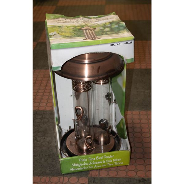 NEW TRIPLE TUBE BIRD FEEDER