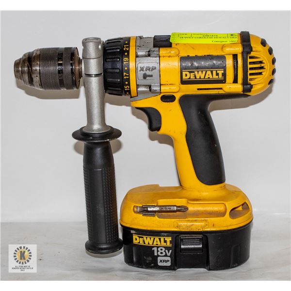 18 VOLT CORDLESS DEWALT DRILL