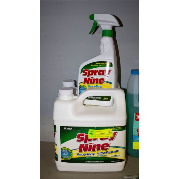 LOT OF SPRAY NINE CLEANING CHEMICALS (FULL)