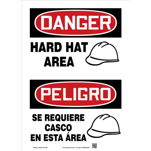 BRAND NEW DANGER HARD HAT AREA SIGN