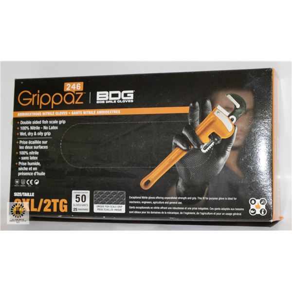 GRIPPAZ BDG DISPOSABLE GLOVES SIZE 2XL/G 50 PIECES