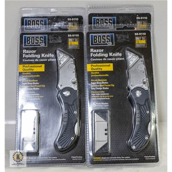 SEALED 4 PACKS BOSS RAZOR FOLDING