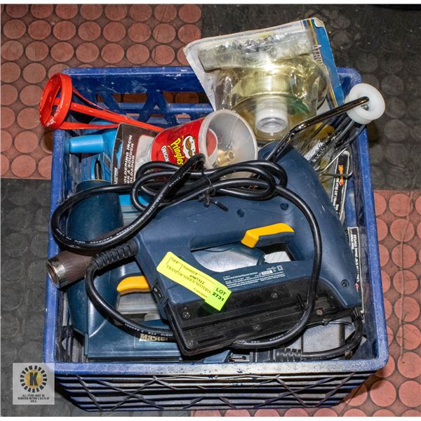 CRATE OF TOOLS/ MATERIALS