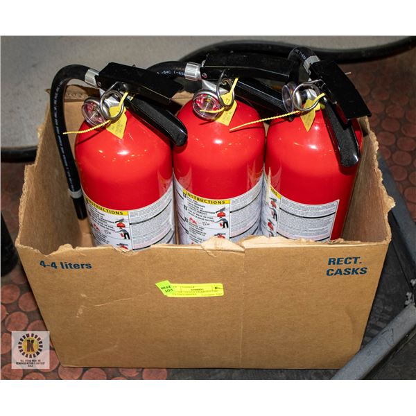 LOT OF 3 FULLY CHARGED FIRE EXTINGUISHERS