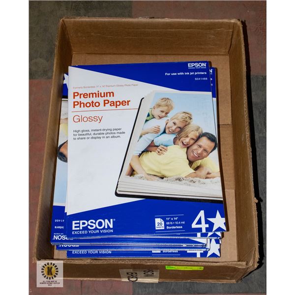BOX EPSON 11 X 14 PHOTO PAPER 7PKGS X 20 EA