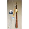 Image 1 : VINTAGE WOODEN CROSS COUNTRY SKIS W/BOOTS+POLES