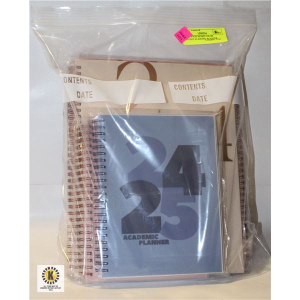 NEW 5 PACK MIXED COLOR 2024-2025 ACADEMIC PLANNER