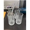 Image 1 : Crystal glasses and stir sticks end table