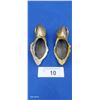 Image 2 : Pair of antique embossed brass swan door pulls