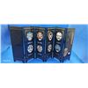 Image 2 : Very nice faces of Peking Opera men screen black lacquer, duble sided graphics 9.5" tall